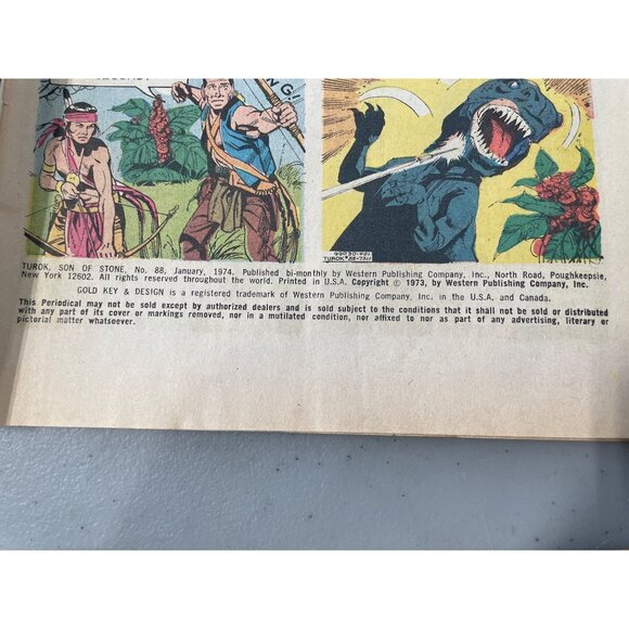 Gold Key Turok Son Of Stone Issue 88 January 1974 Vintage Comic Dinosaurs Drama - Picture 5 of 6